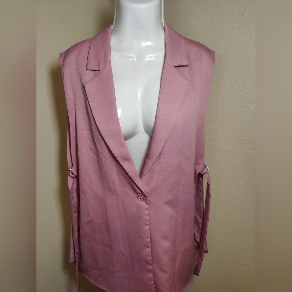 Sleeveless Blazer Vest Summer Casual Open Front Lapel V Neck vest